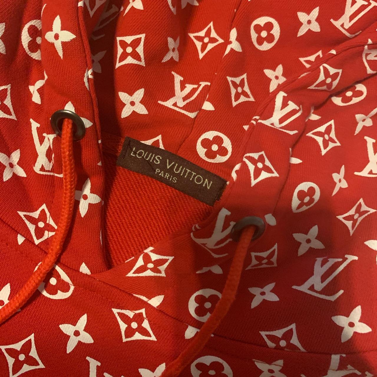 red and white louis vuitton sweater