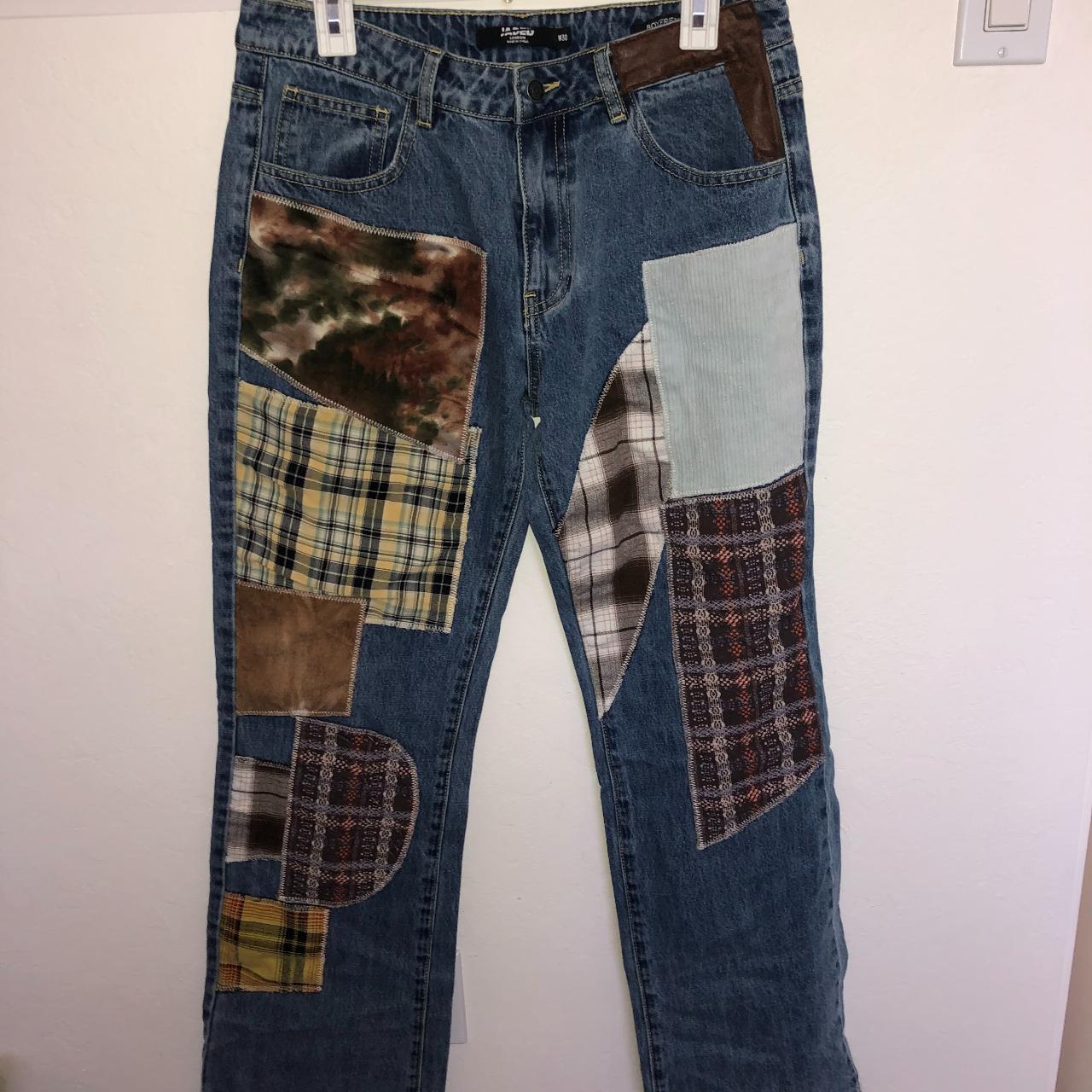 Jaded London Patched Jeans Size 30 Low Rise Never... - Depop