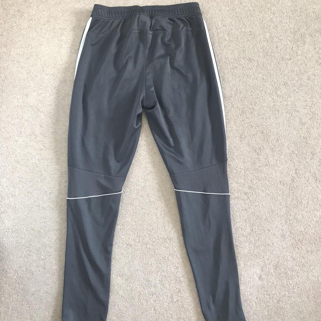 Adidas grey tracksuit bottoms Size small 8/10... - Depop