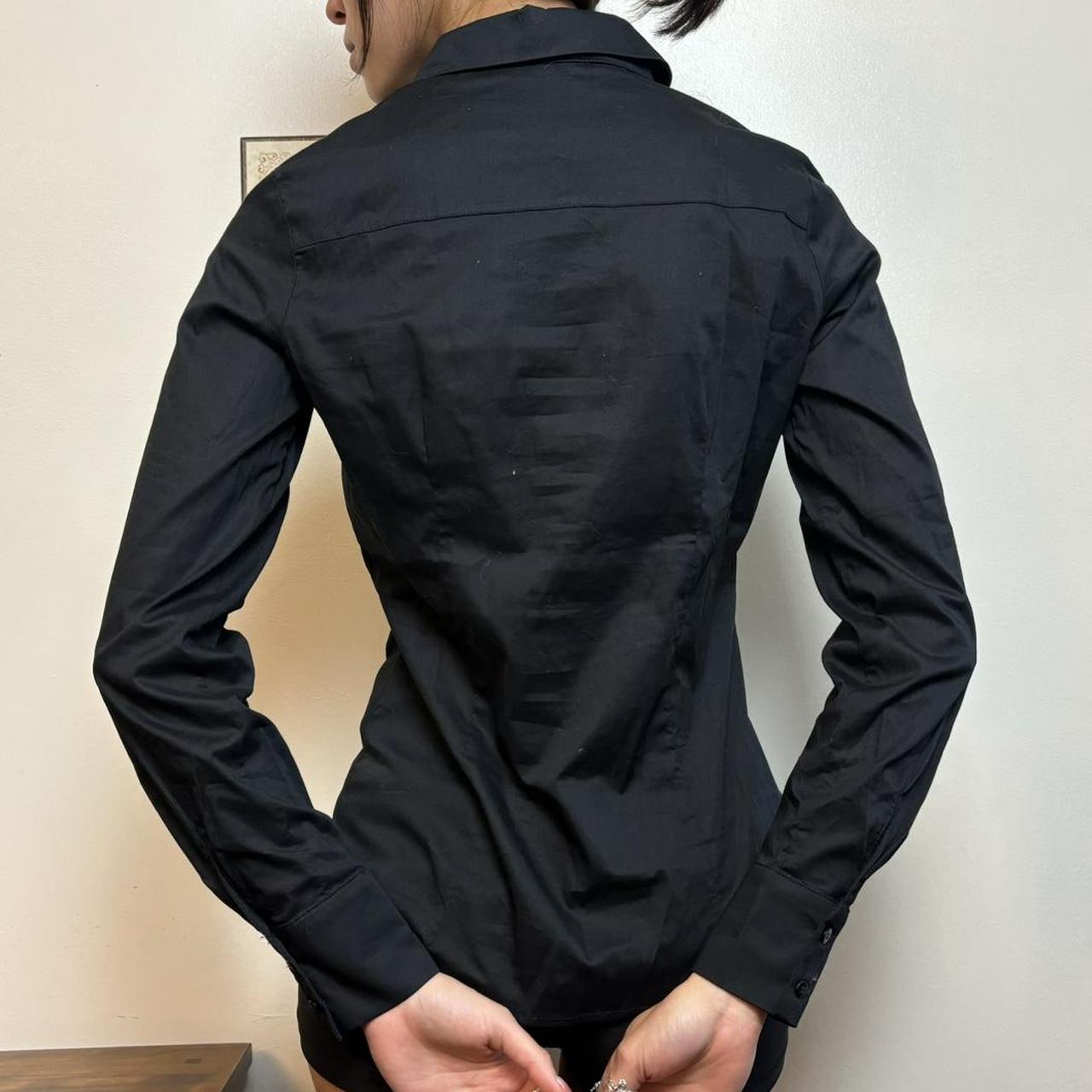 00s french black button down. never worn. fits xs... Depop