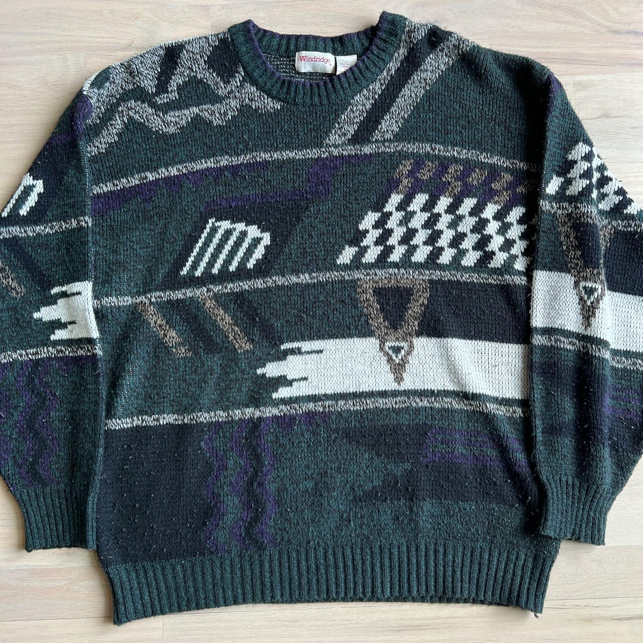 Sick vintage sweater size large measurements are pit... - Depop