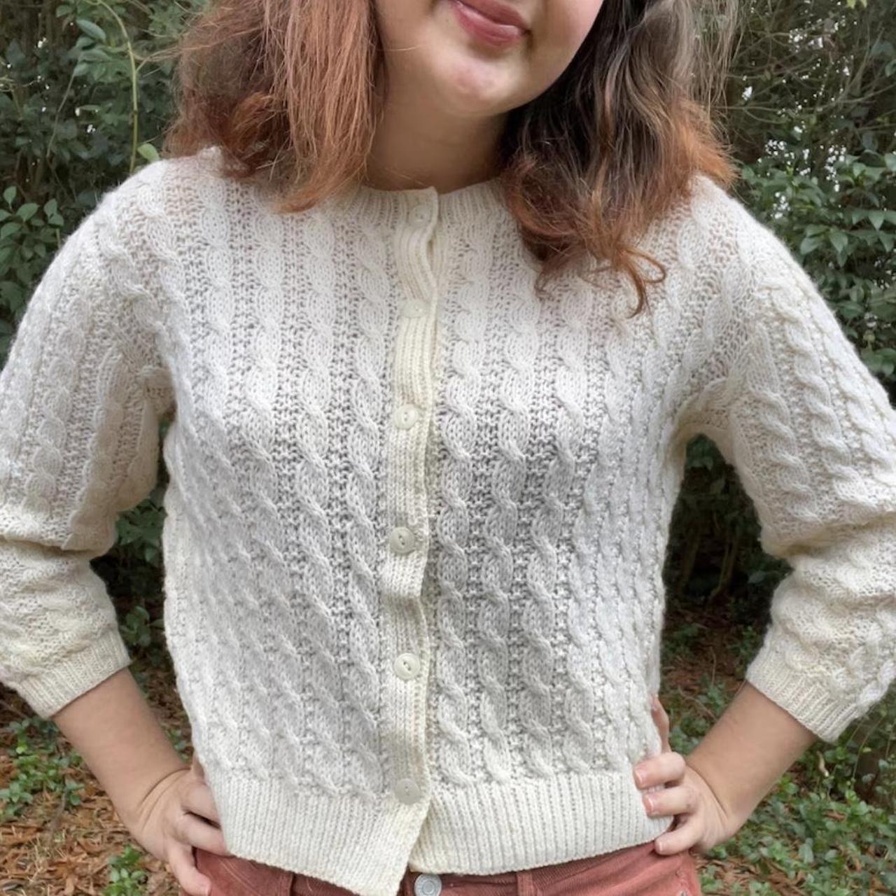 1950s #CableKnit Cardigan Sweater in Cream #50s | Depop