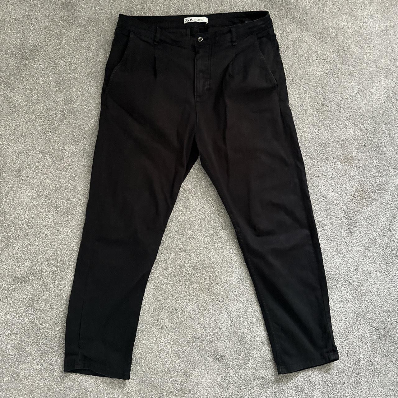BLACK ZARA MEN PANTS Type STRAIGHT PANTS Size Depop