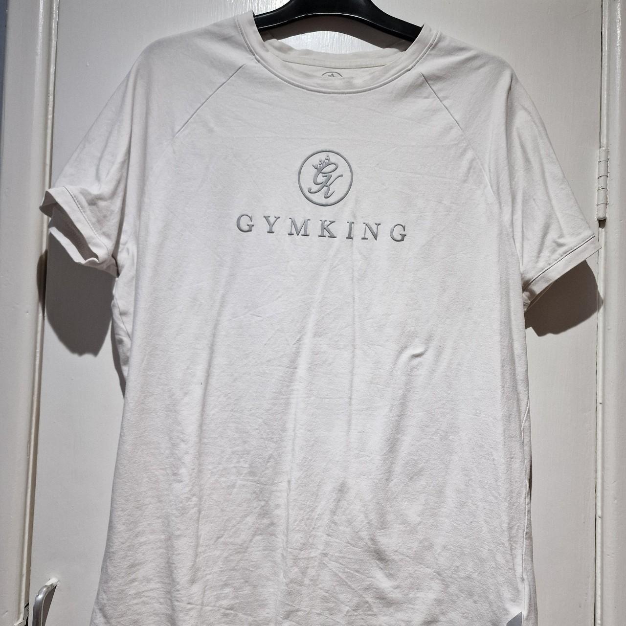 Gym king white mens tshirt Size L In really good... Depop