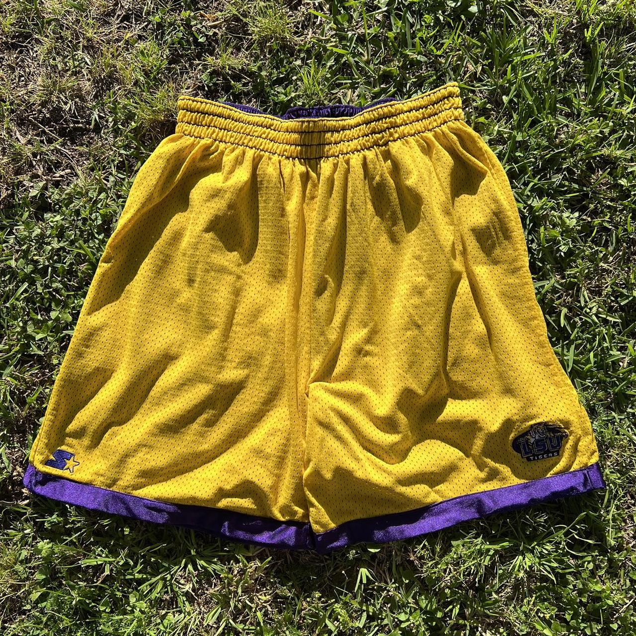Starter Men's Yellow and Purple Shorts | Depop