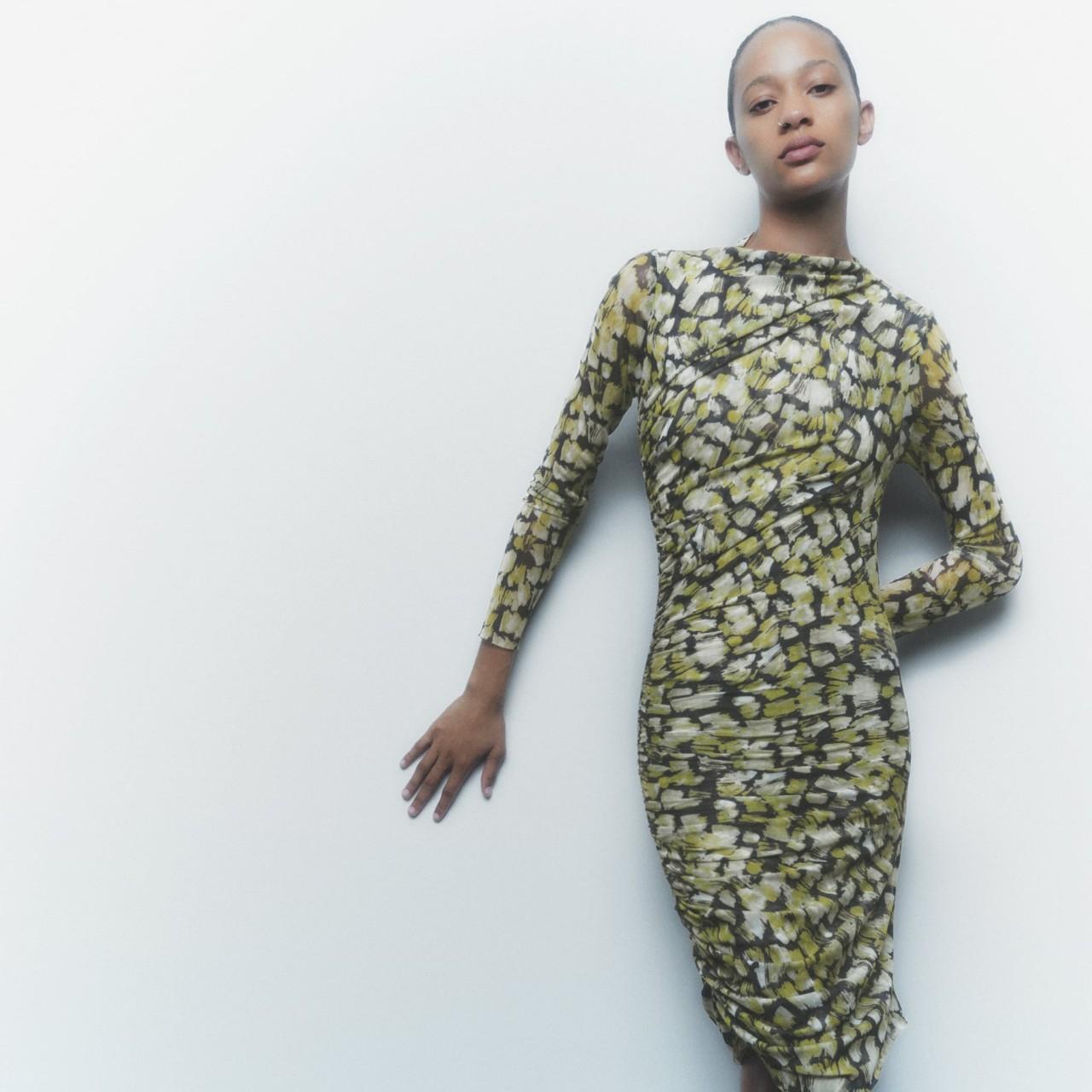 Falda Negra Tul Mujer Falda Midi ZARA De Tul Estampada Azul Y