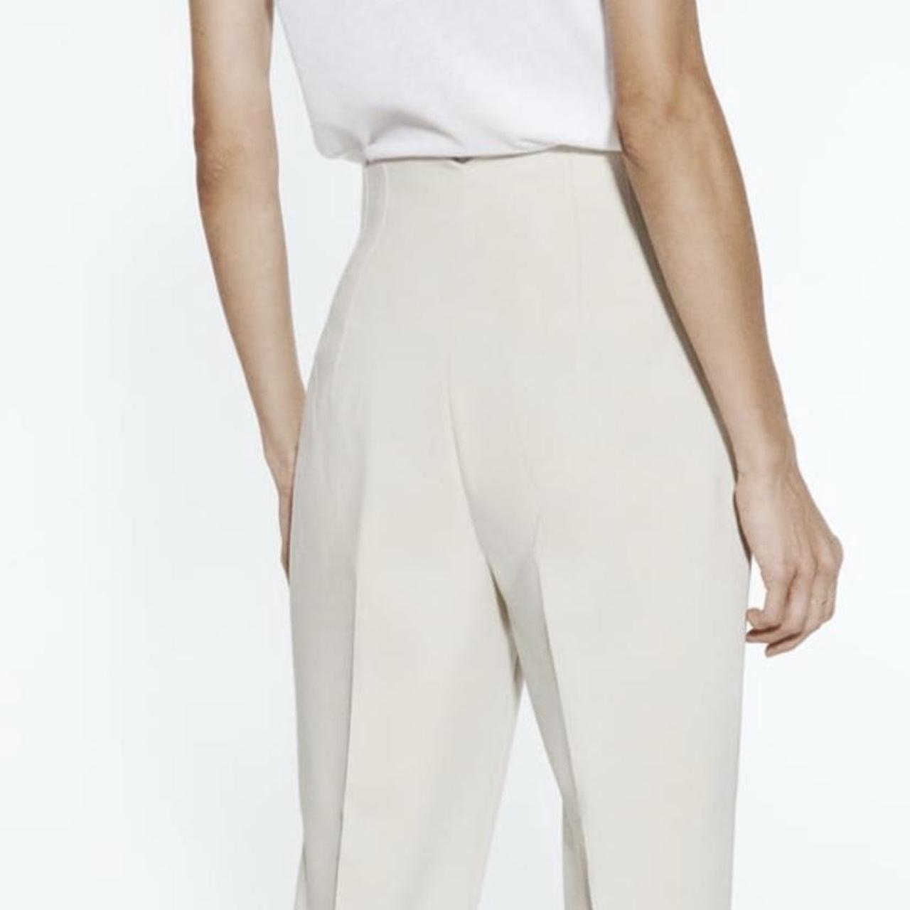 Zara, Pants & Jumpsuits, Zara High Waisted Oyster White Pants
