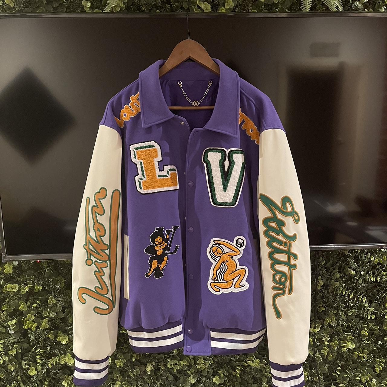 Louis Vuitton Purple Varsity Jacket. SUPER RARE... - Depop