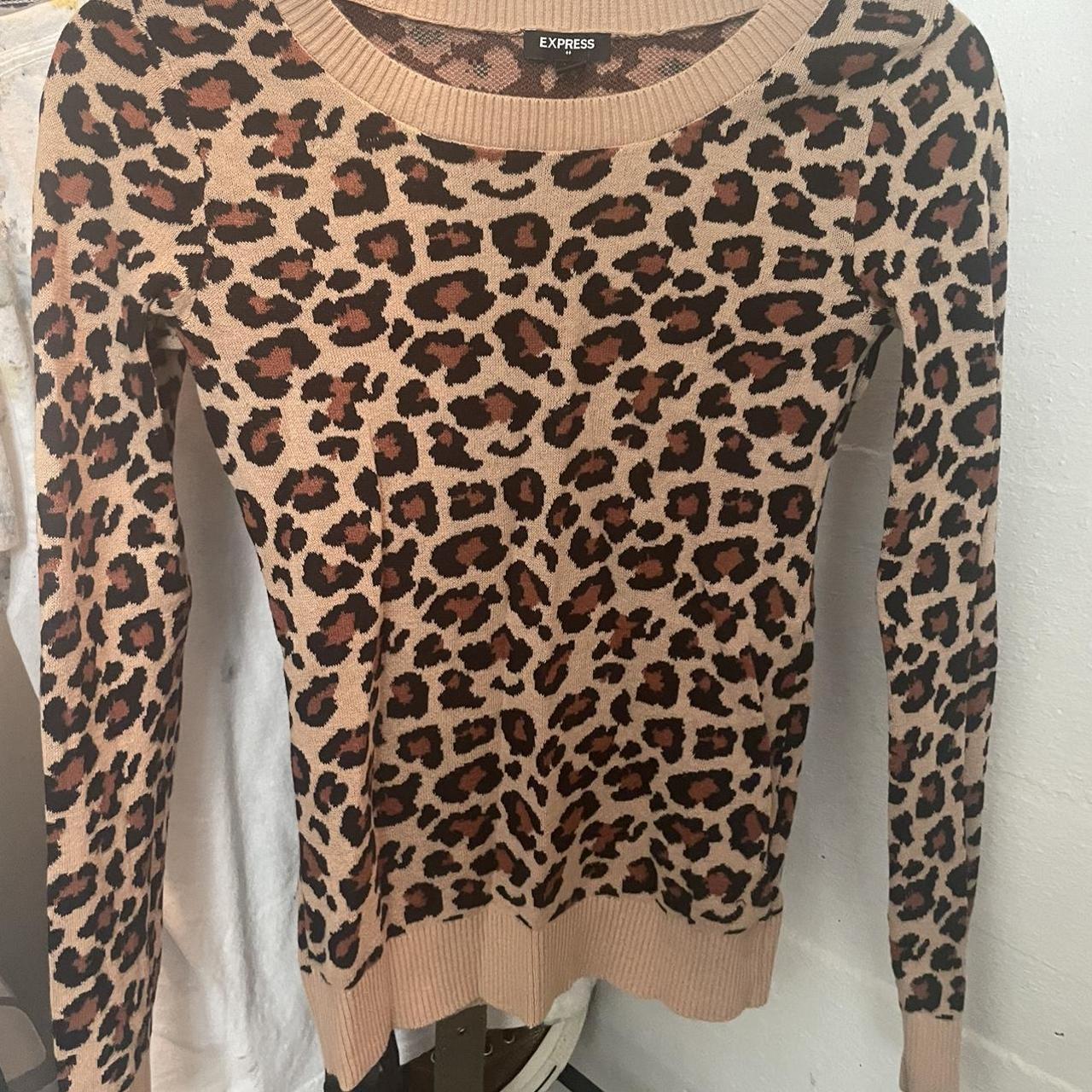 express animal print longsleeve tag says xs but... - Depop