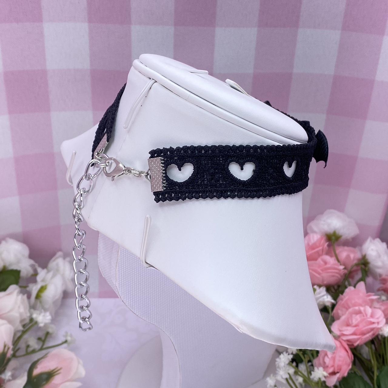 Gloomy Bear x Corpse Devil Heart Lace Choker ♡ Pink | Depop