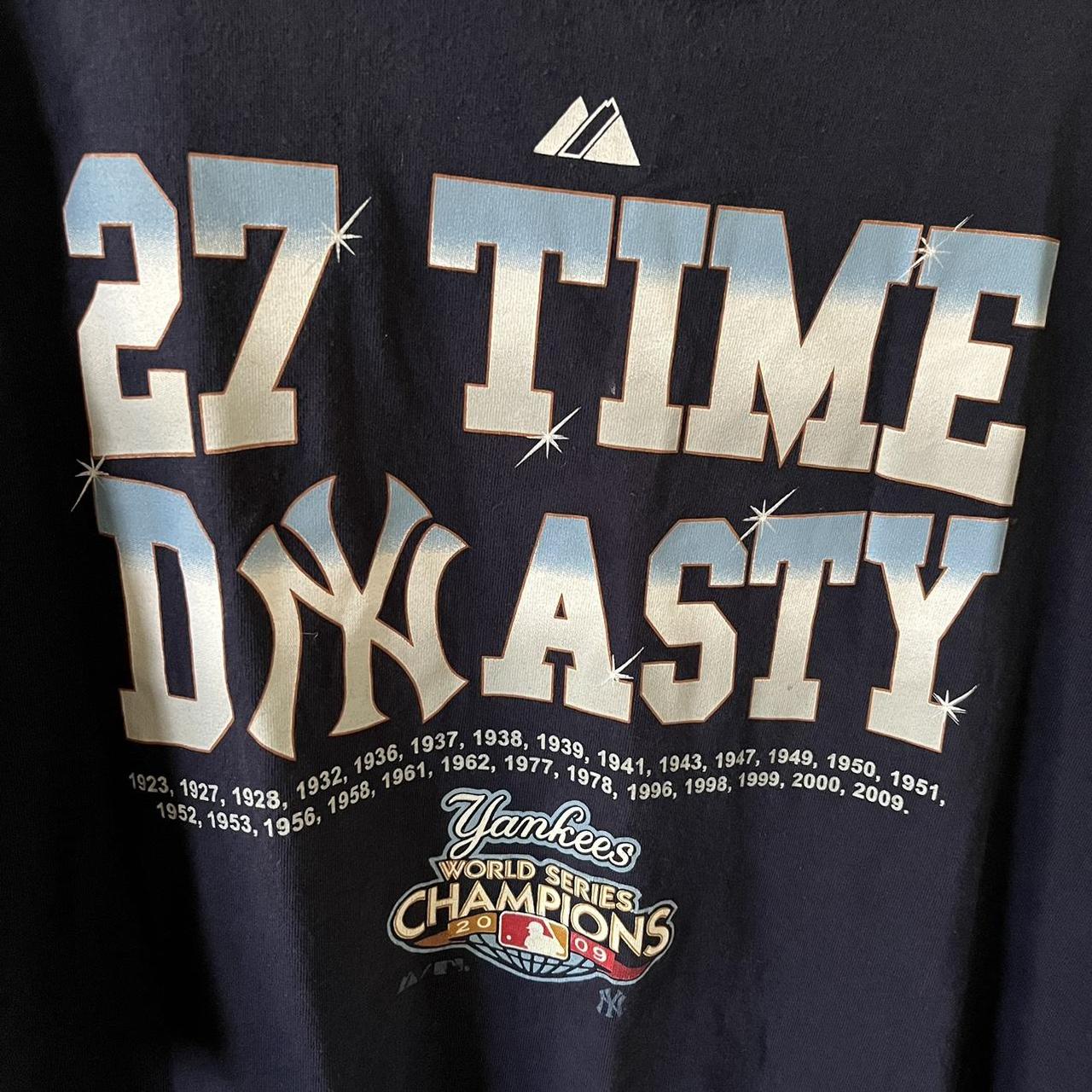 Mens NY Yankees 2009 27 Time World Series Champions Majestic T Shirt Size XL