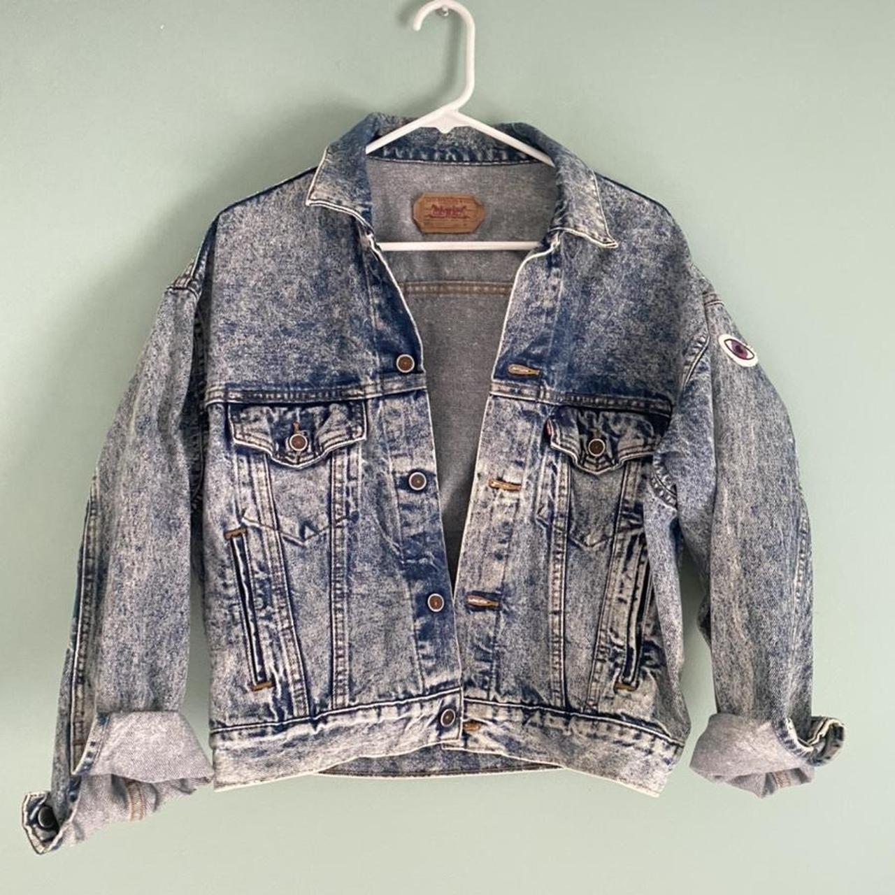 Acid wash store jean jacket womens