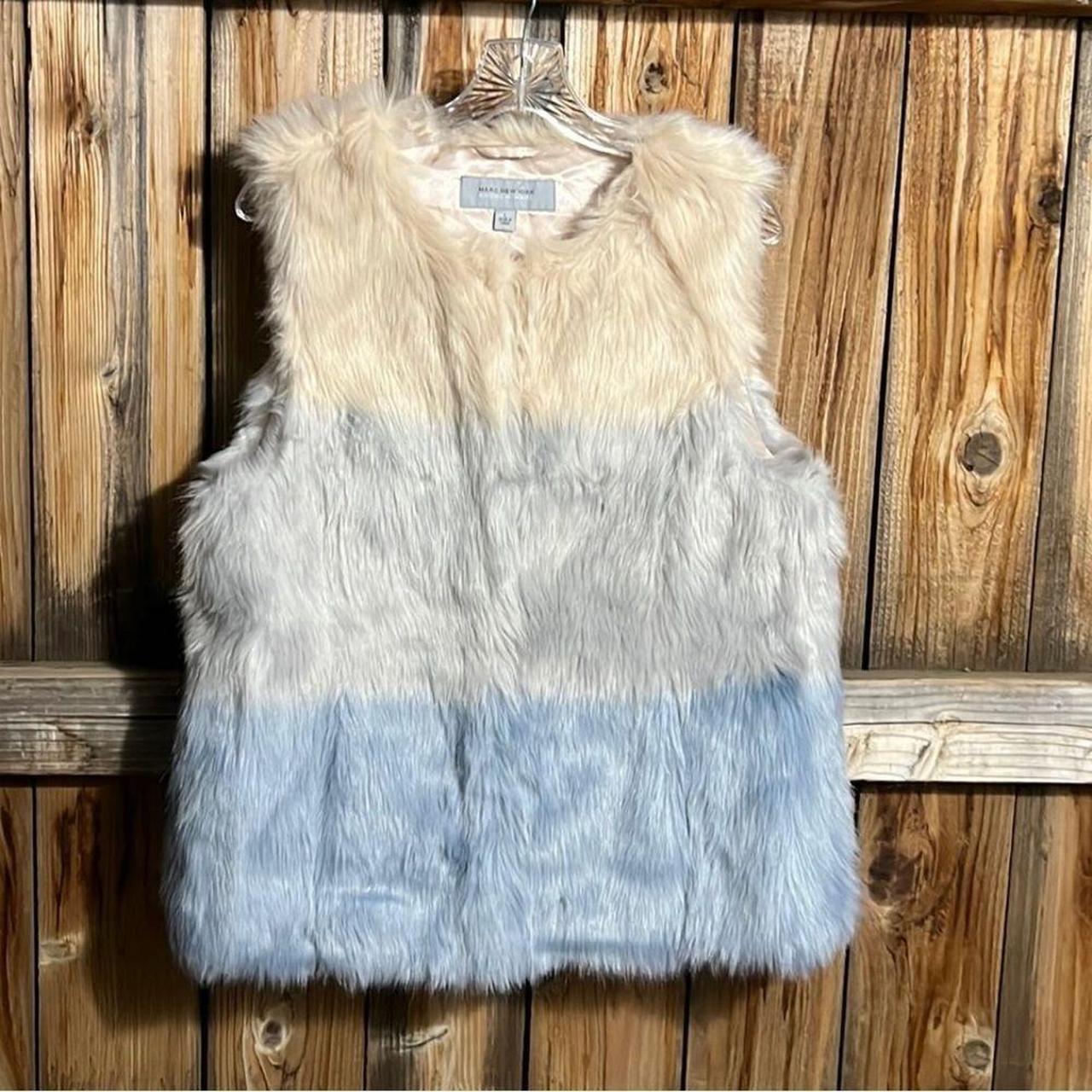 Marc New York Andrew Marc faux fur vest stripped. Depop