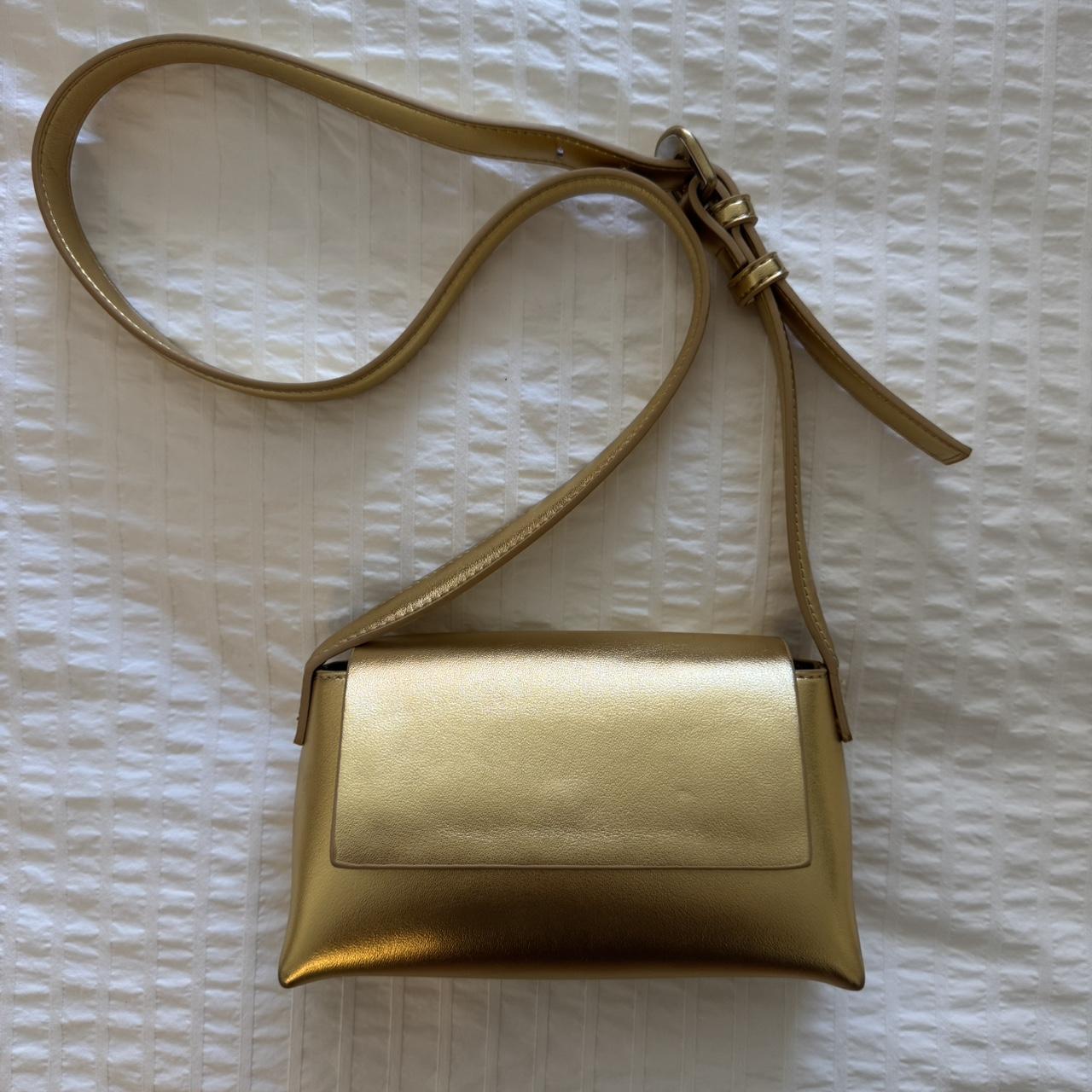 Mango Women's Clutch bags - Gold – Mango gold purse with adjustable strap. Can …