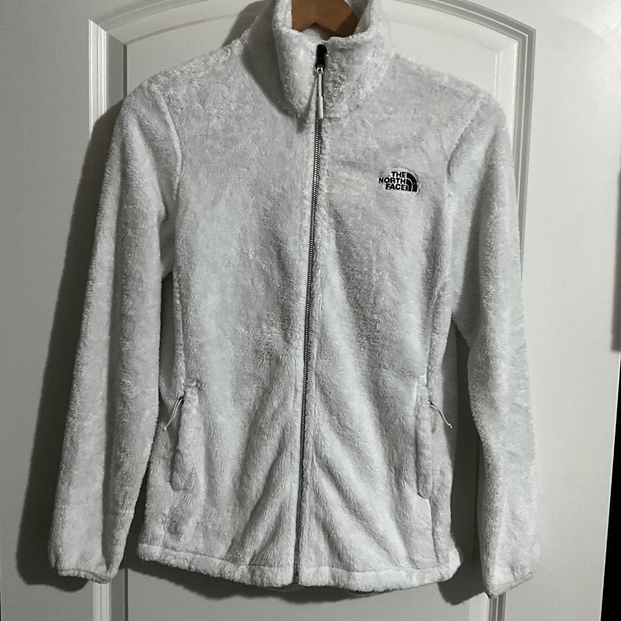 North face white fluffy jacket best sale