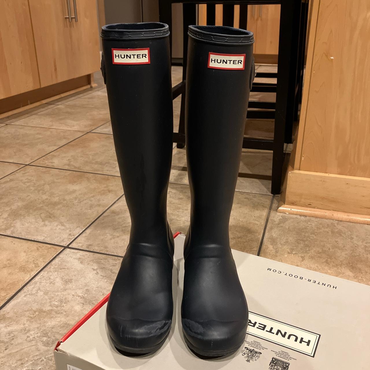 Hunter Original Tall Tour Navy Matte Boot (size US... - Depop