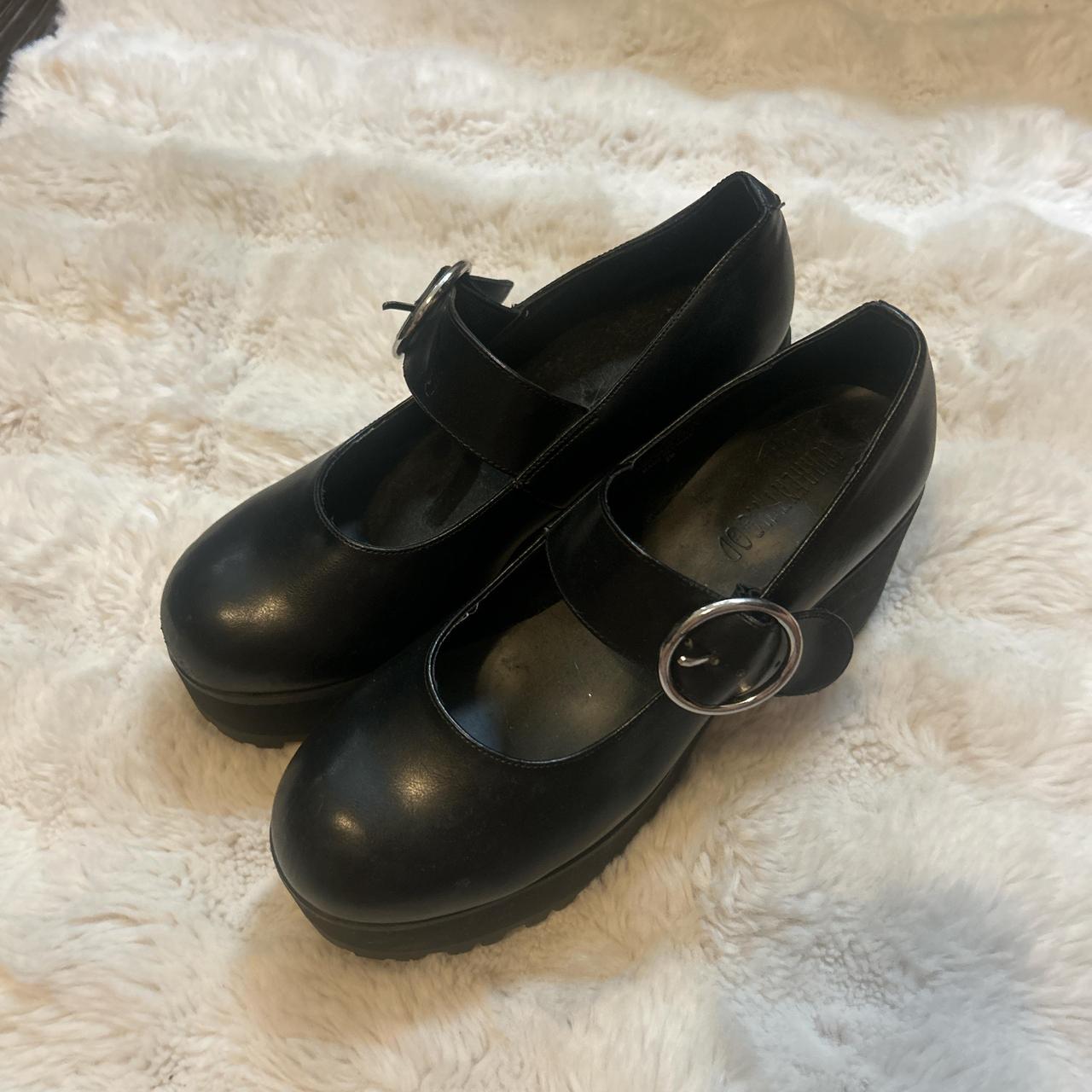 platform black mary janes - Depop