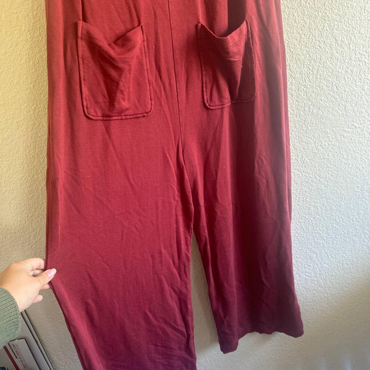 EVERY Dillards Deep Red Cropped Wide Leg Jumpsuit... Depop