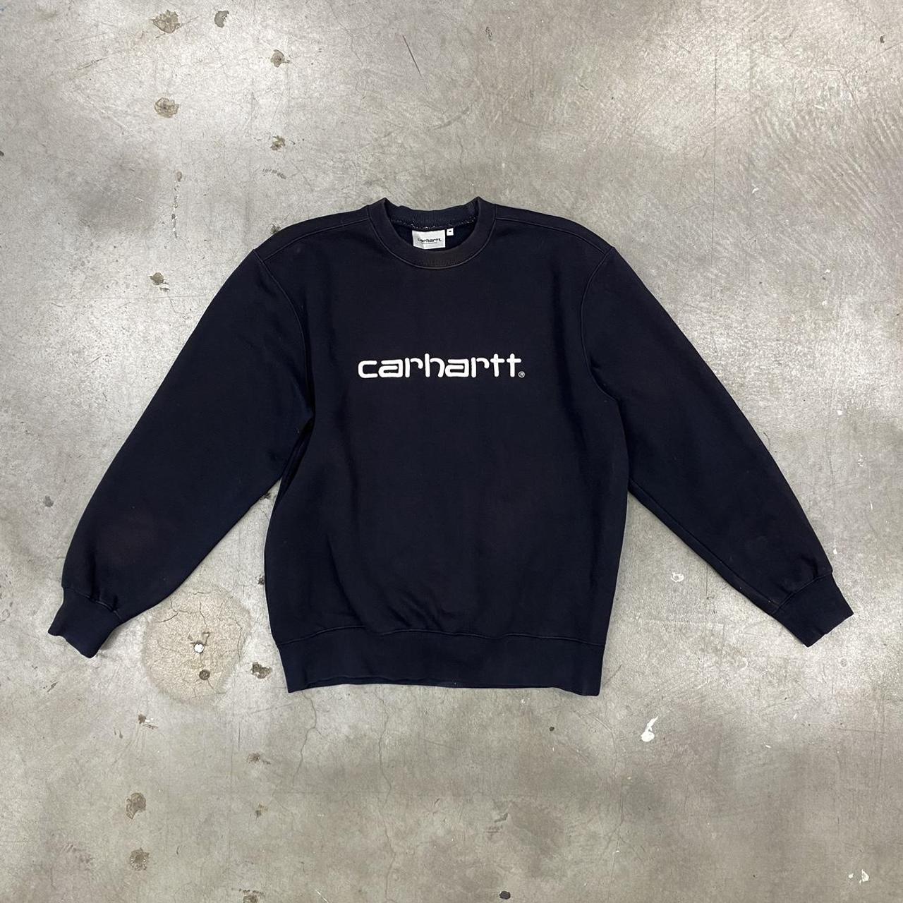 Carhartt WIP Men's Navy Sweatshirt | Depop