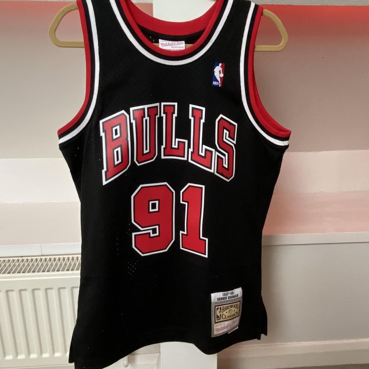Men's Mitchell & Ness Dennis Rodman Black Chicago Bulls 1997-98