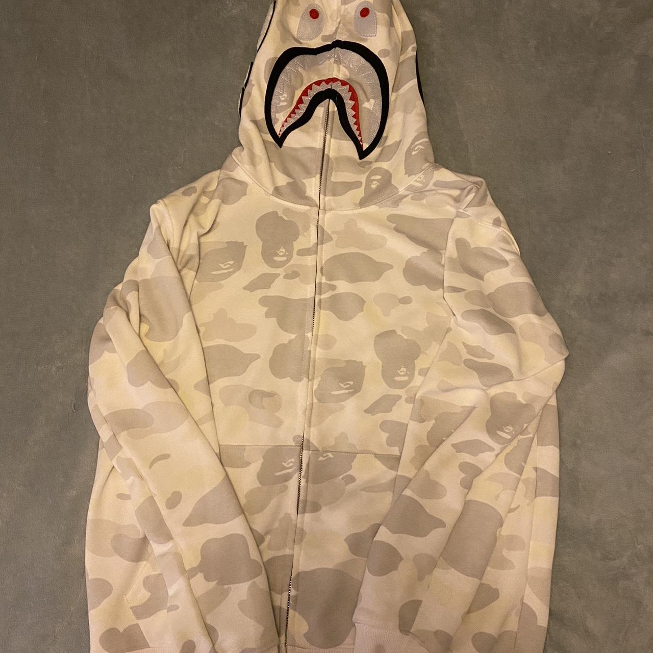 BAPE Men's White Hoodie | Depop