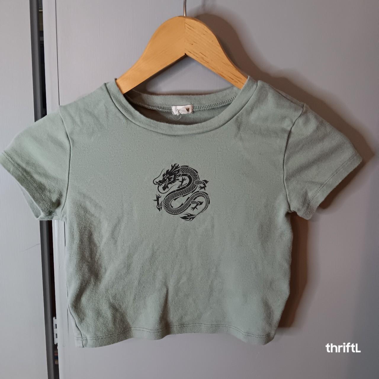 cute vintage indie y2k dragon t shirt baby tee Depop