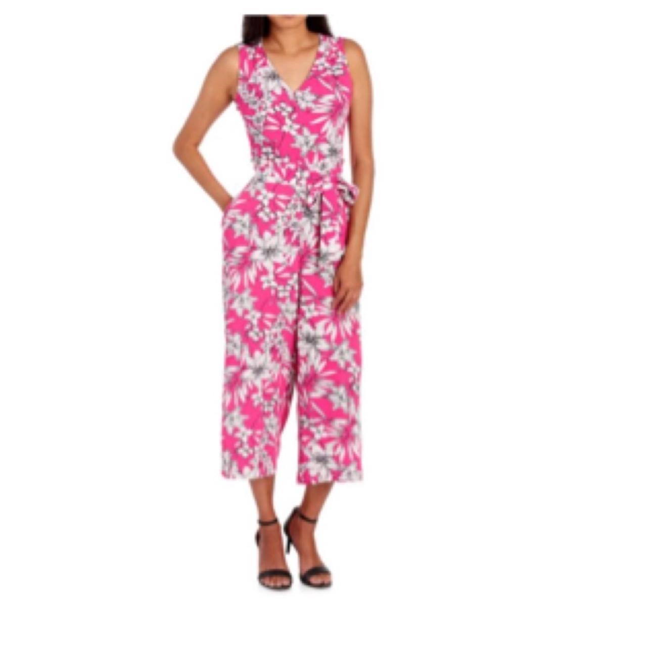 Source Unknown Women's Palazzo Jumpsuit - Pink/Wh… - image 1