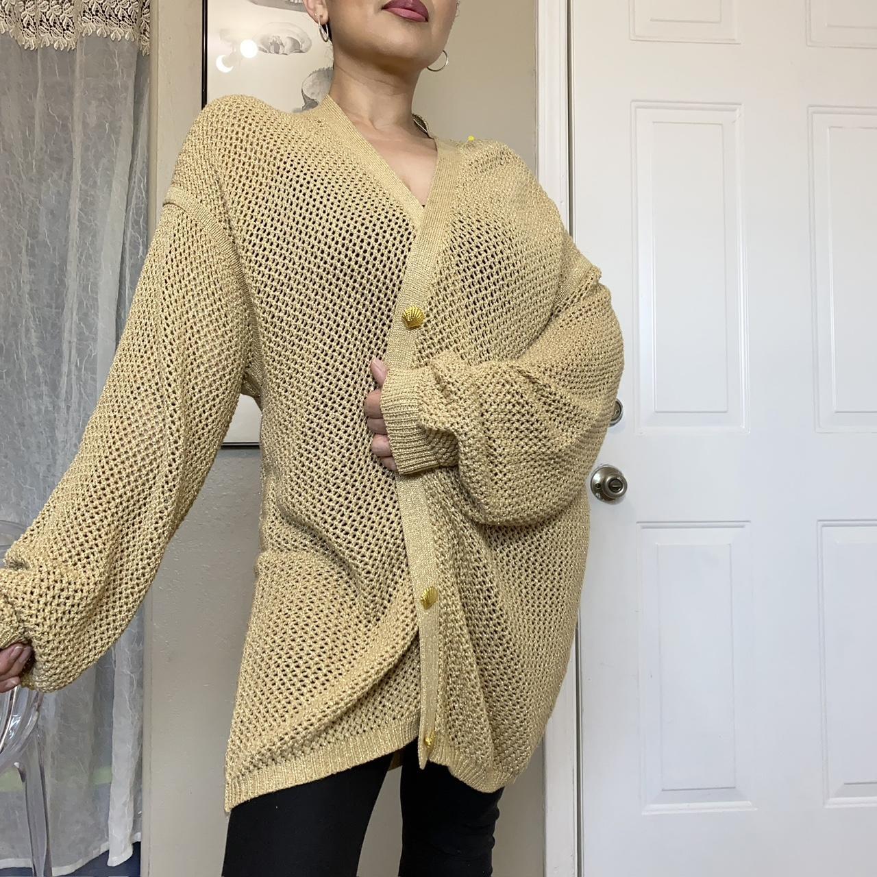 Gold sheer cardigan hotsell