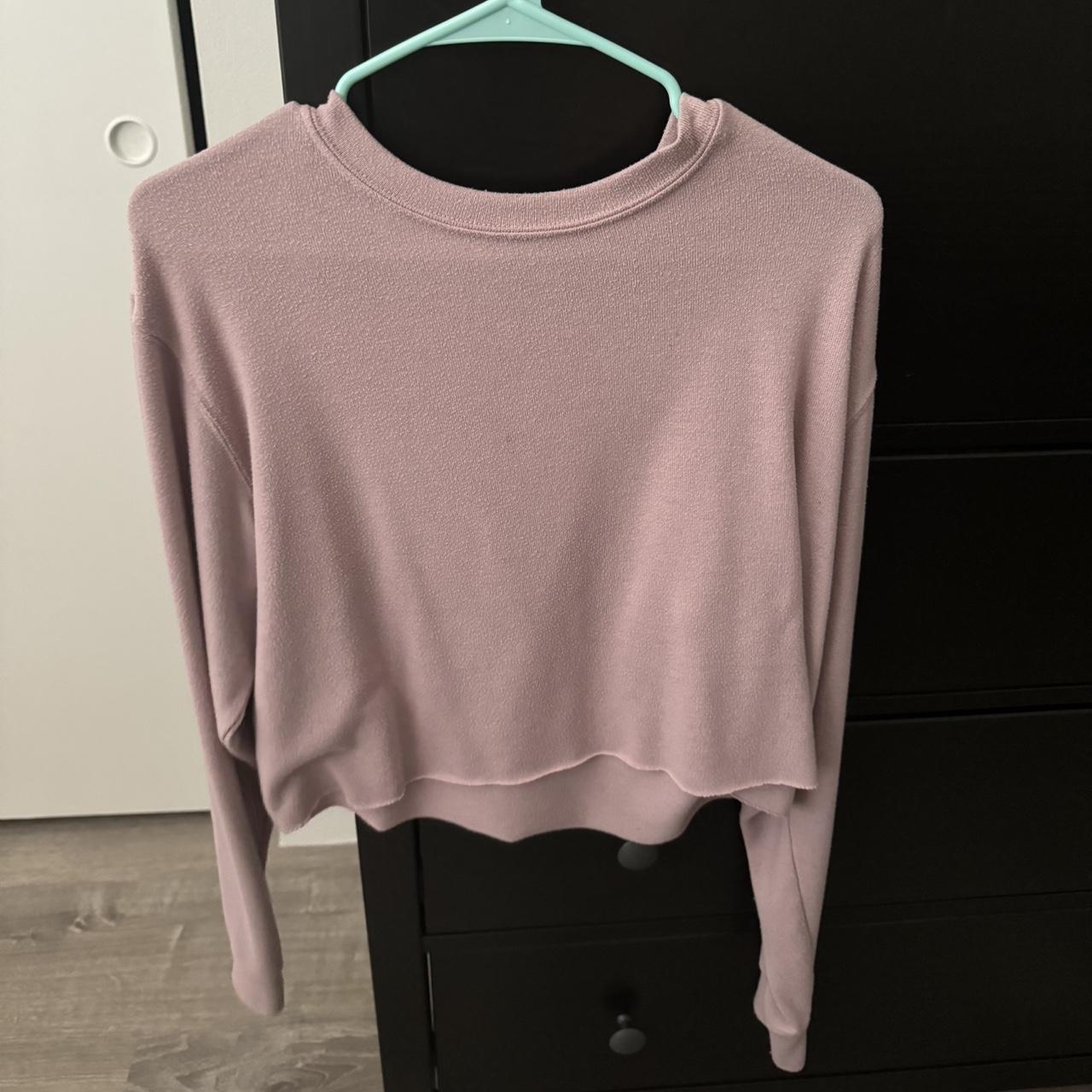 brandy melville cropped crewneck sweater, one size.... - Depop