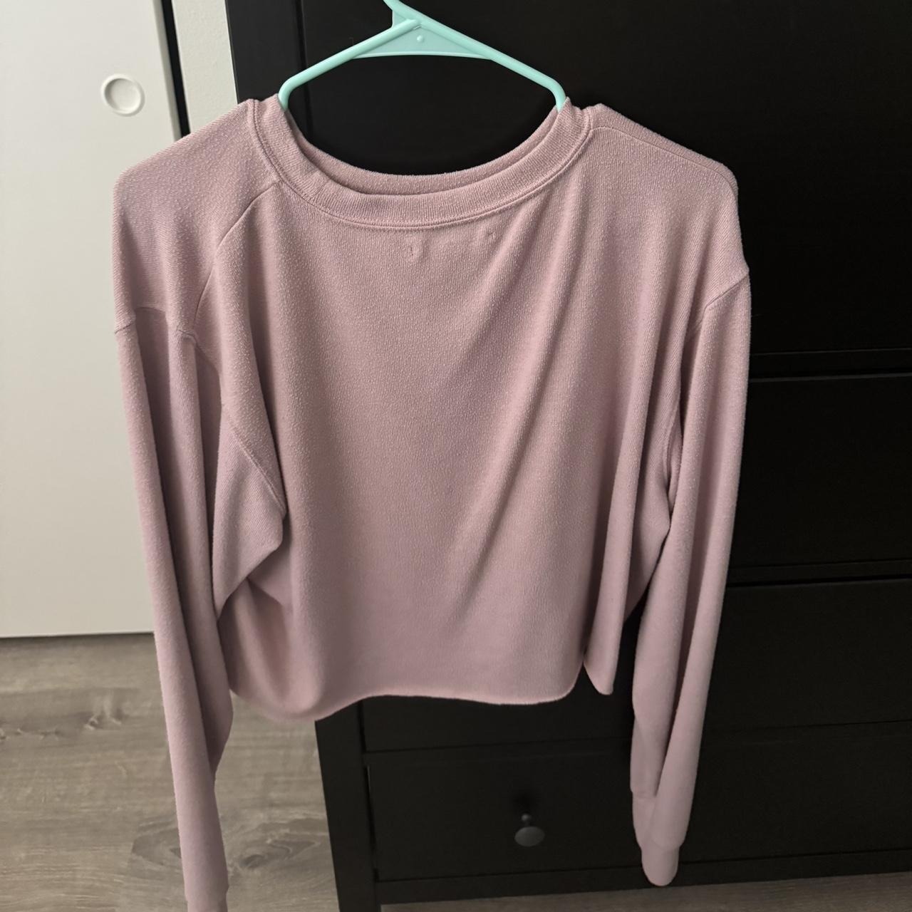 brandy melville cropped crewneck sweater, one size.... - Depop