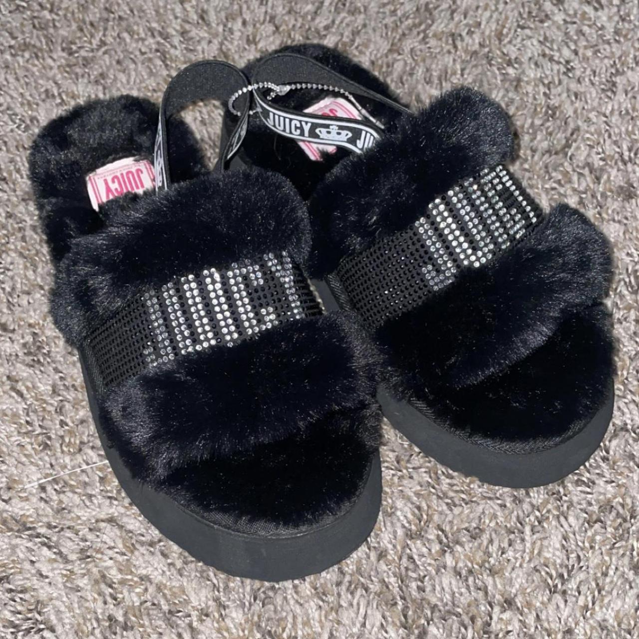 Juicy couture outlet fuzzy slides