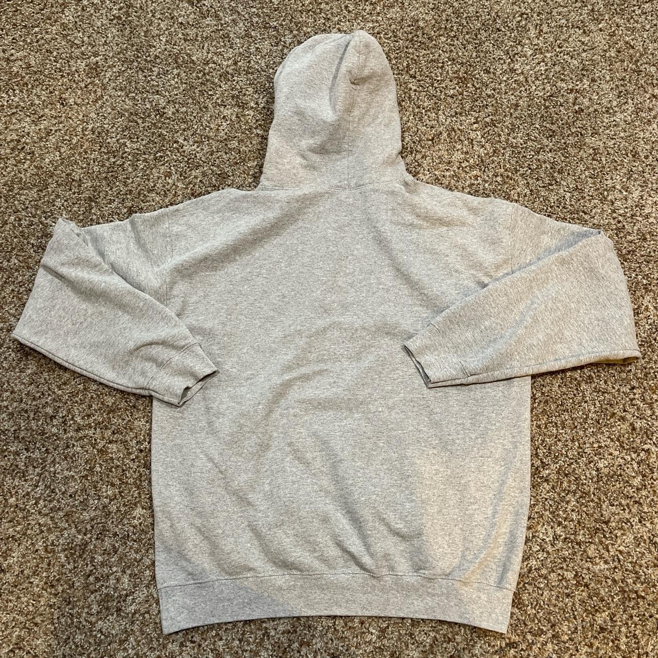 Gildan Men's Grey and Black Hoodie | Depop