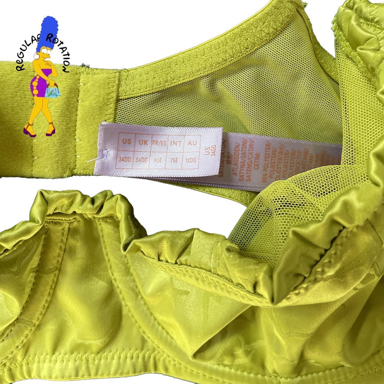 Savage X Fenty Women S Yellow And Green Bra Depop