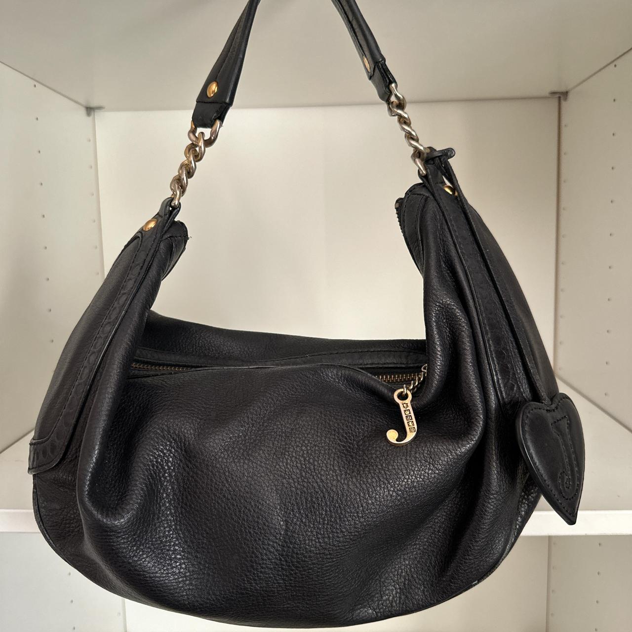 Juicy high quality Couture Black Leather Shoulder Bag Women