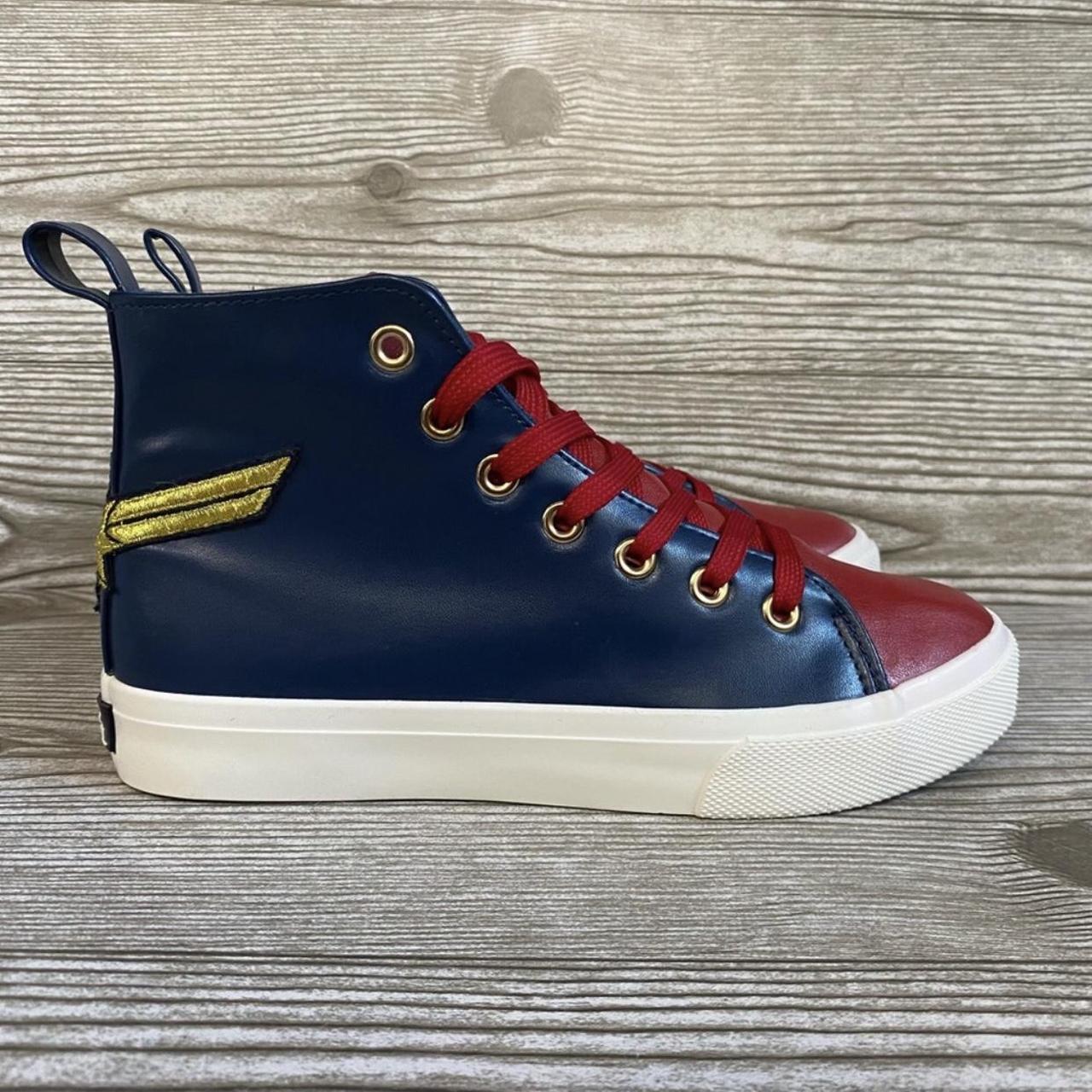 Women size 8 Captain Marvel High Top Sneakers big. Depop