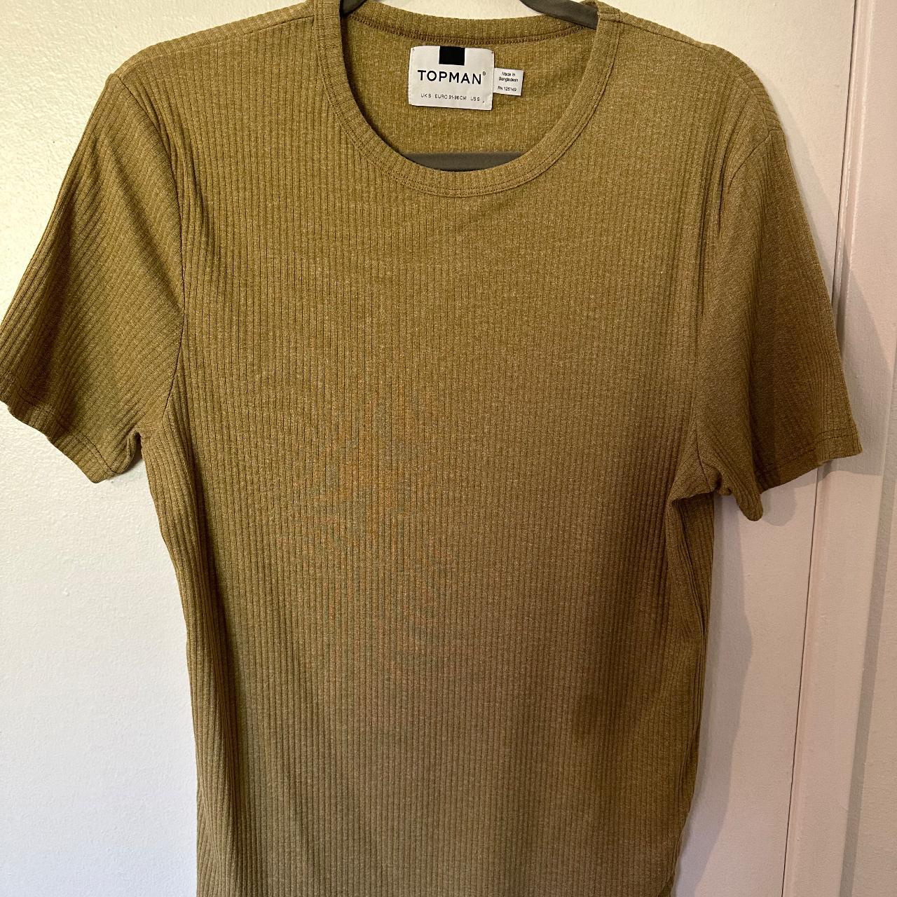 Topman Men's Khaki T-shirt | Depop