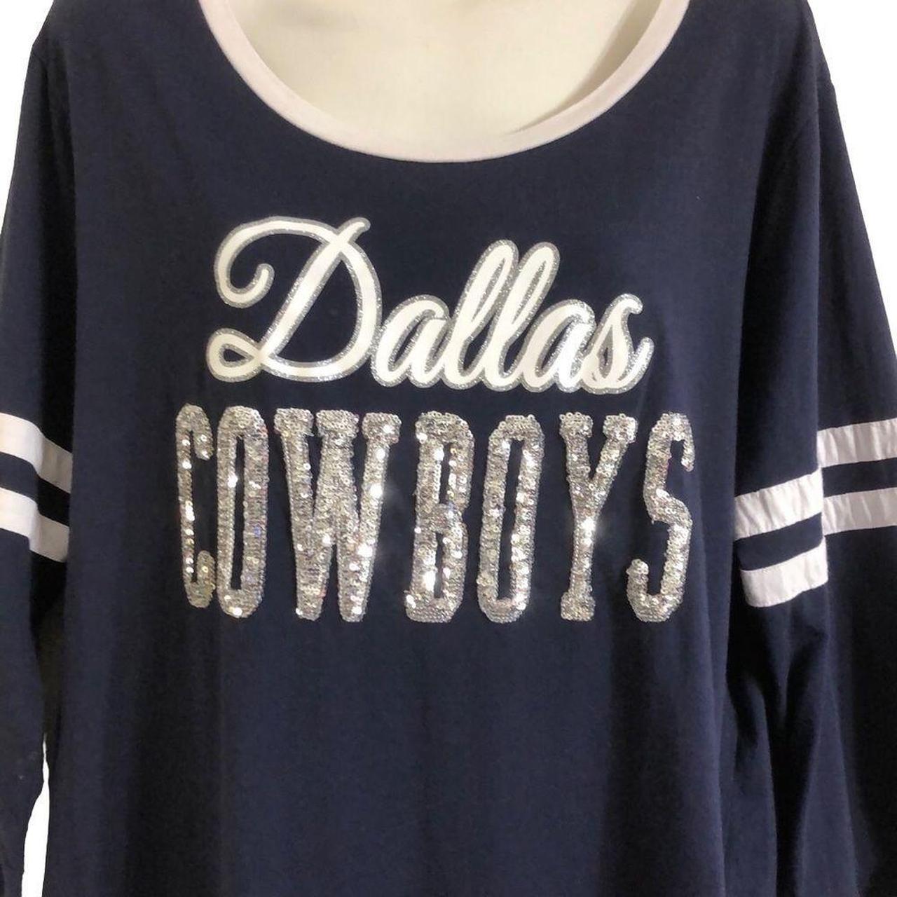 Cowboys Her Style Women's Gray Dallas Cowboys V-Neck