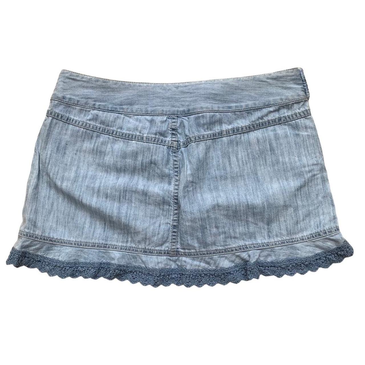 Vintage 90’s Diesel denim mini skirt. Light blue... - Depop