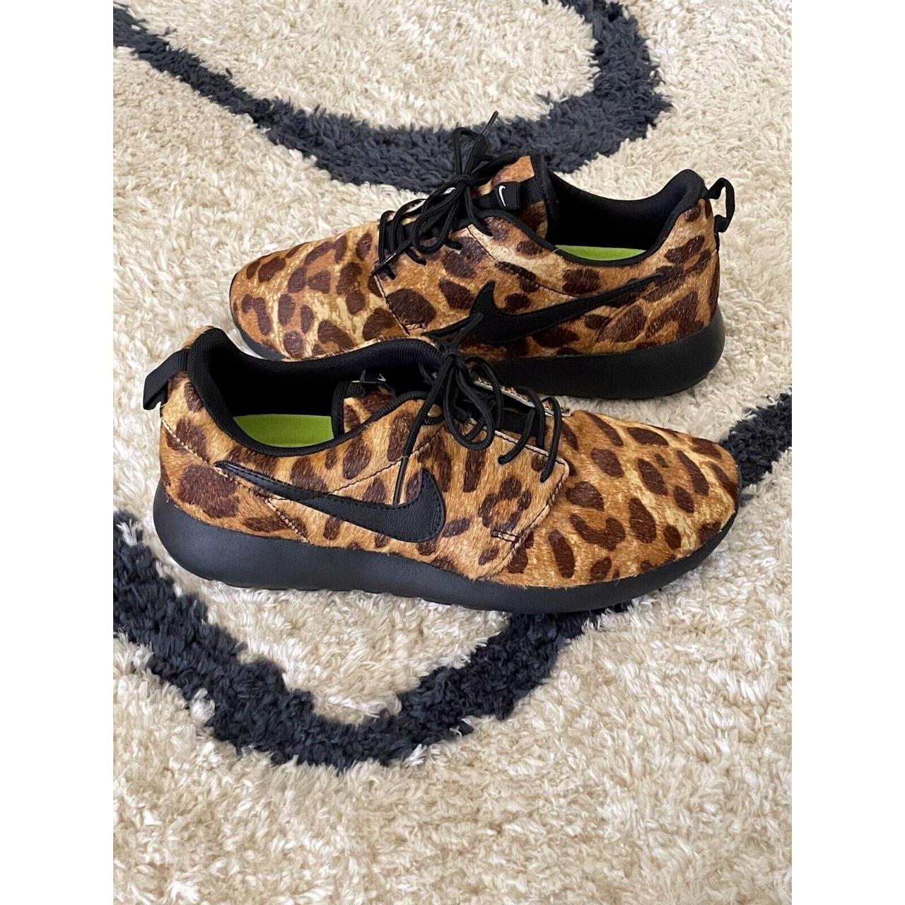 Nike ID Roshe RUN Leopard print pony hair 8.5 womens. Depop