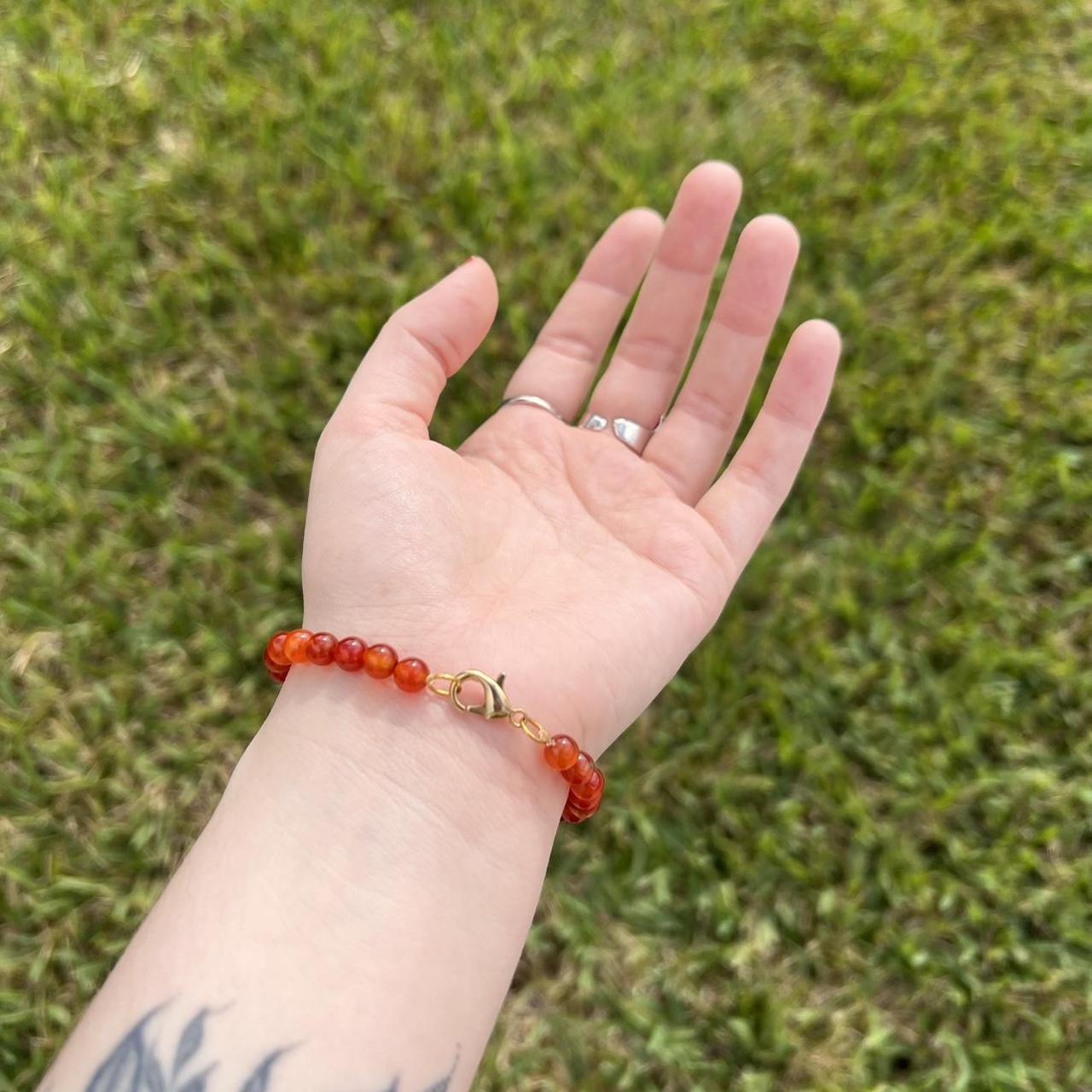 🔥handmade red/orange crystal bracelet 🔥 handmade... Depop