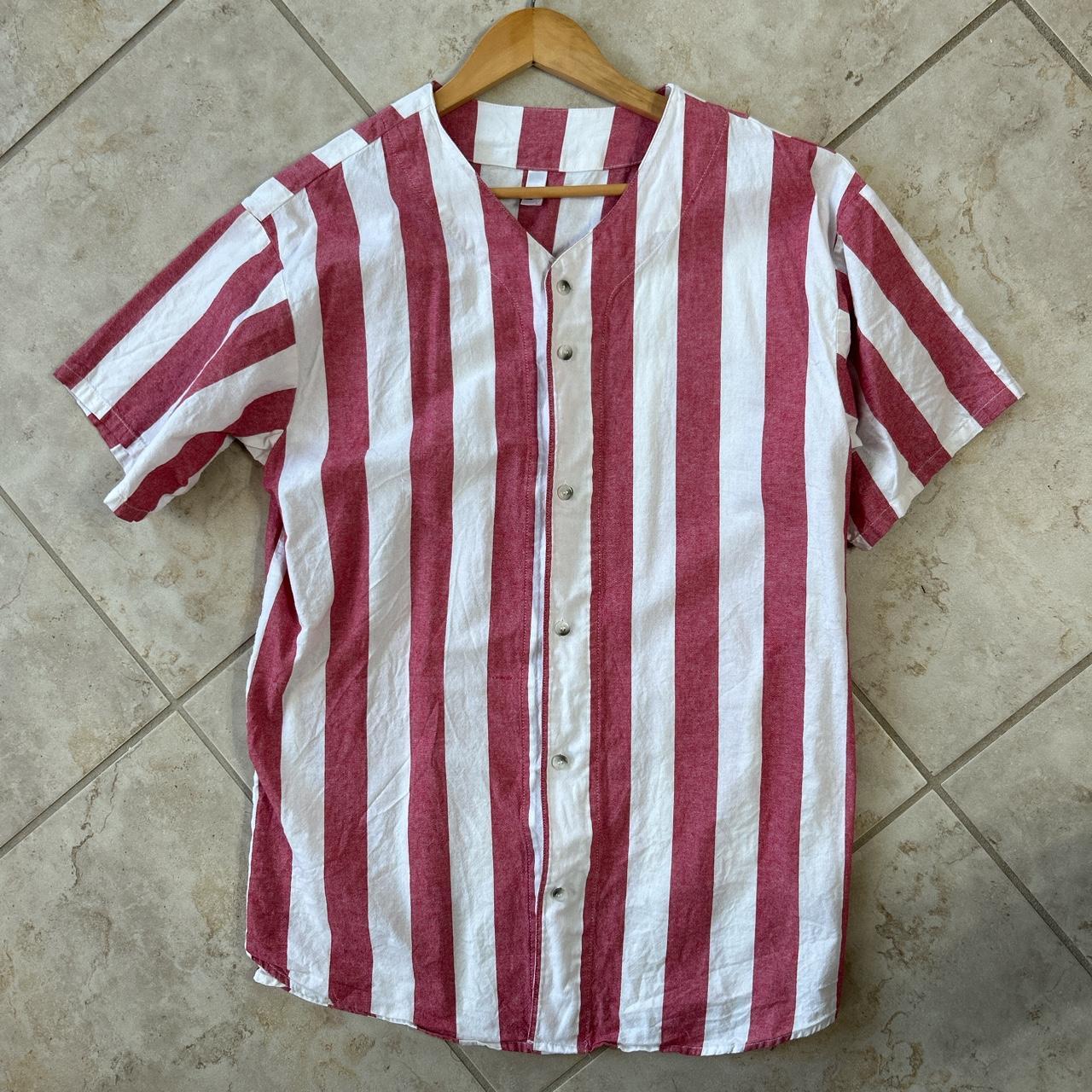 American Apparel Men's White and Red Top