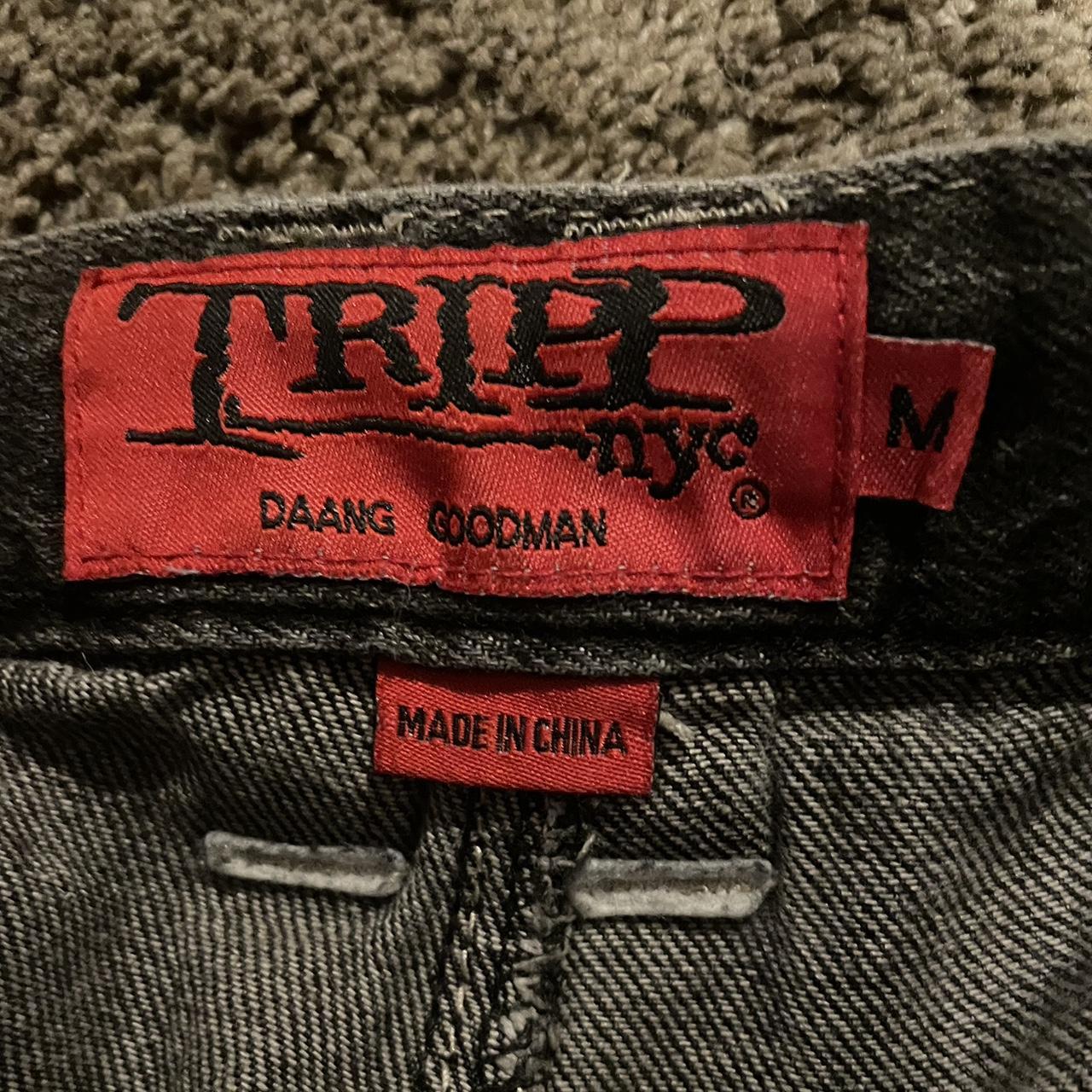 TRIPP NYC X STRAP black denim bought from... - Depop