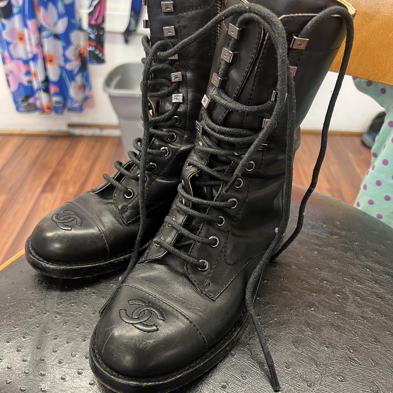 Chanel lace up boots 2019 best sale