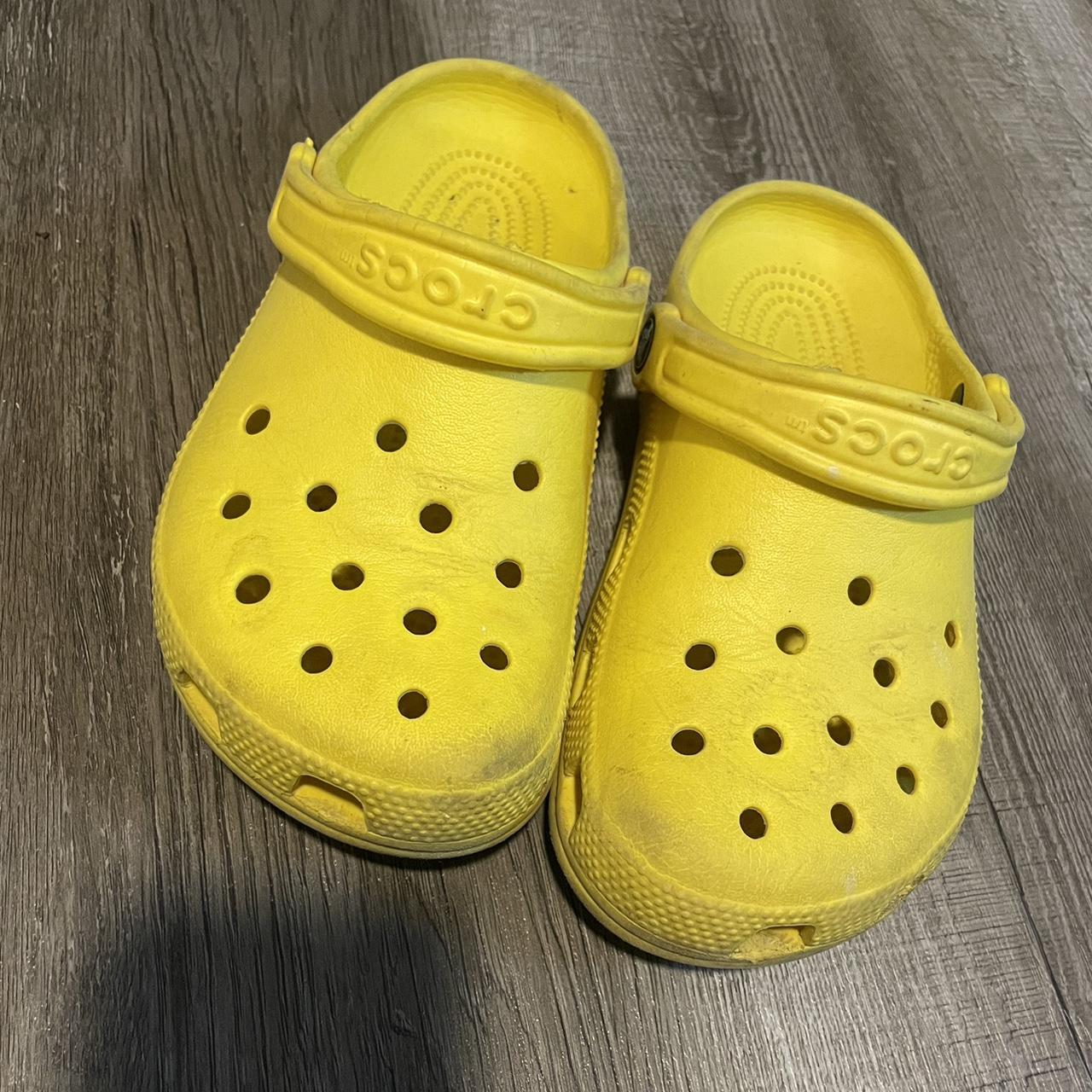 Yellow Crocs Women’s 6 Men’s 4 #crocs #shoes #yellow - Depop