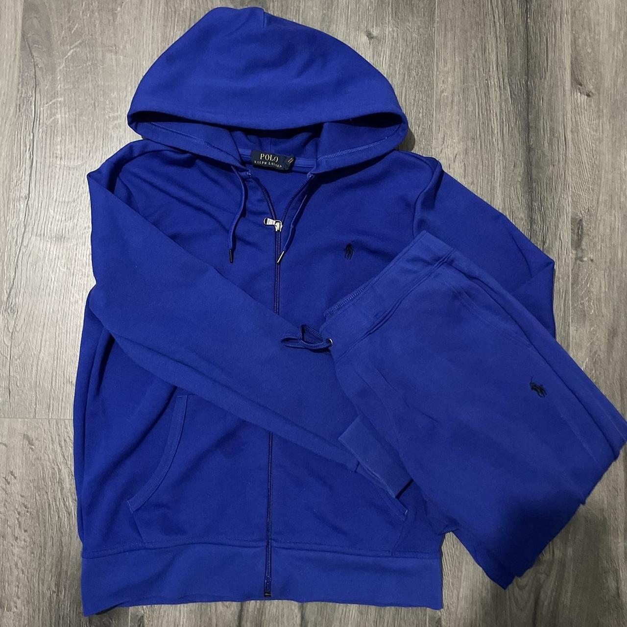 Royal blue polo sweat suit sale