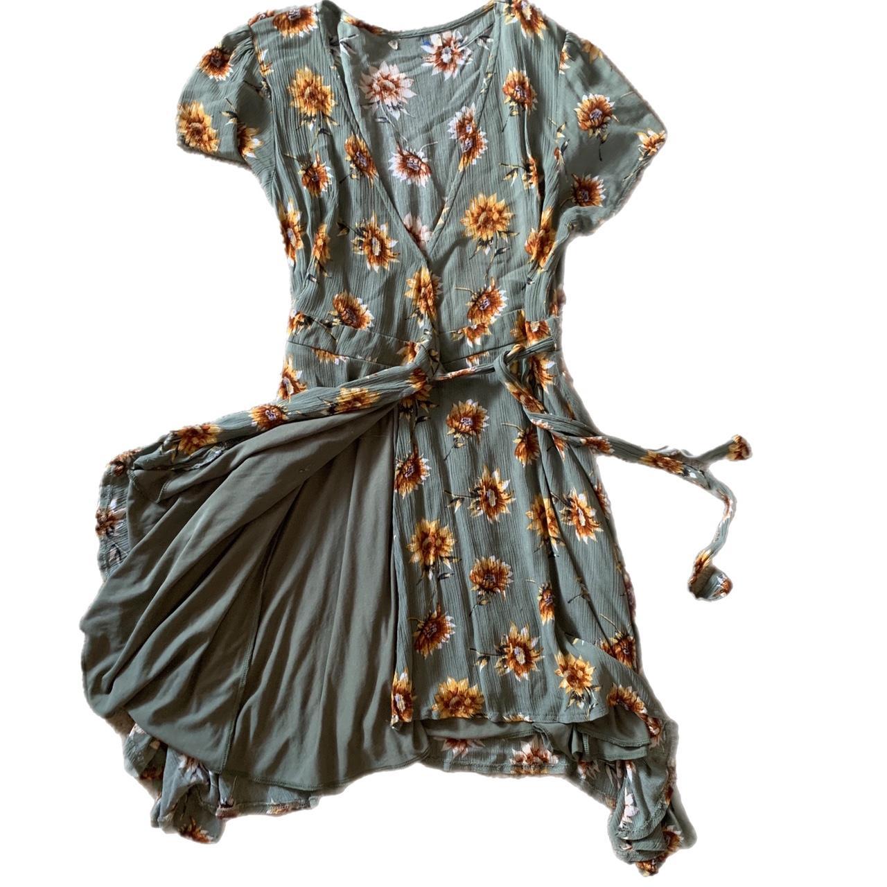 !!sunflower wrap dress!! beautiful dress, above... Depop