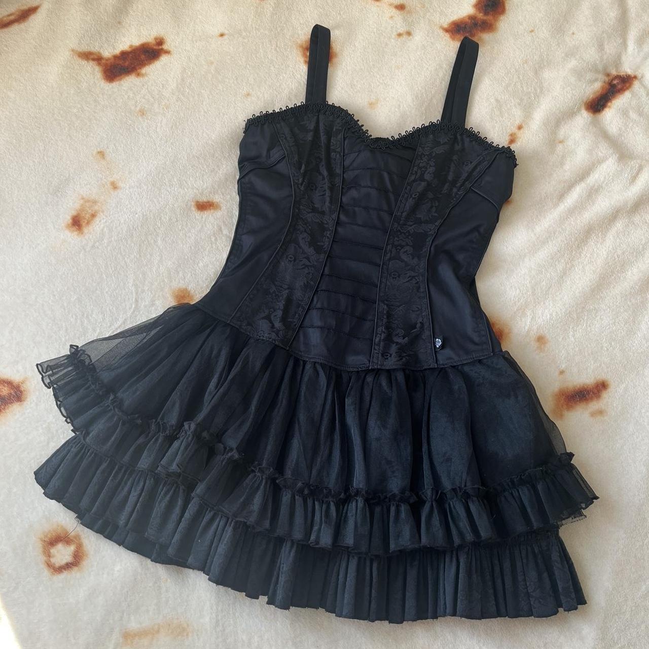 Tripp Nyc Black Brocade Tutu Dress Size Medium Depop 0376