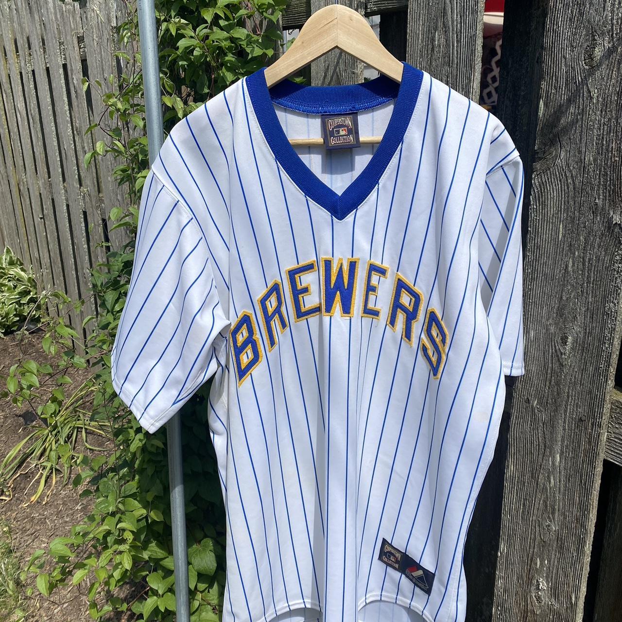 Cooperstown Collection Majestic jersey, blue & - Depop