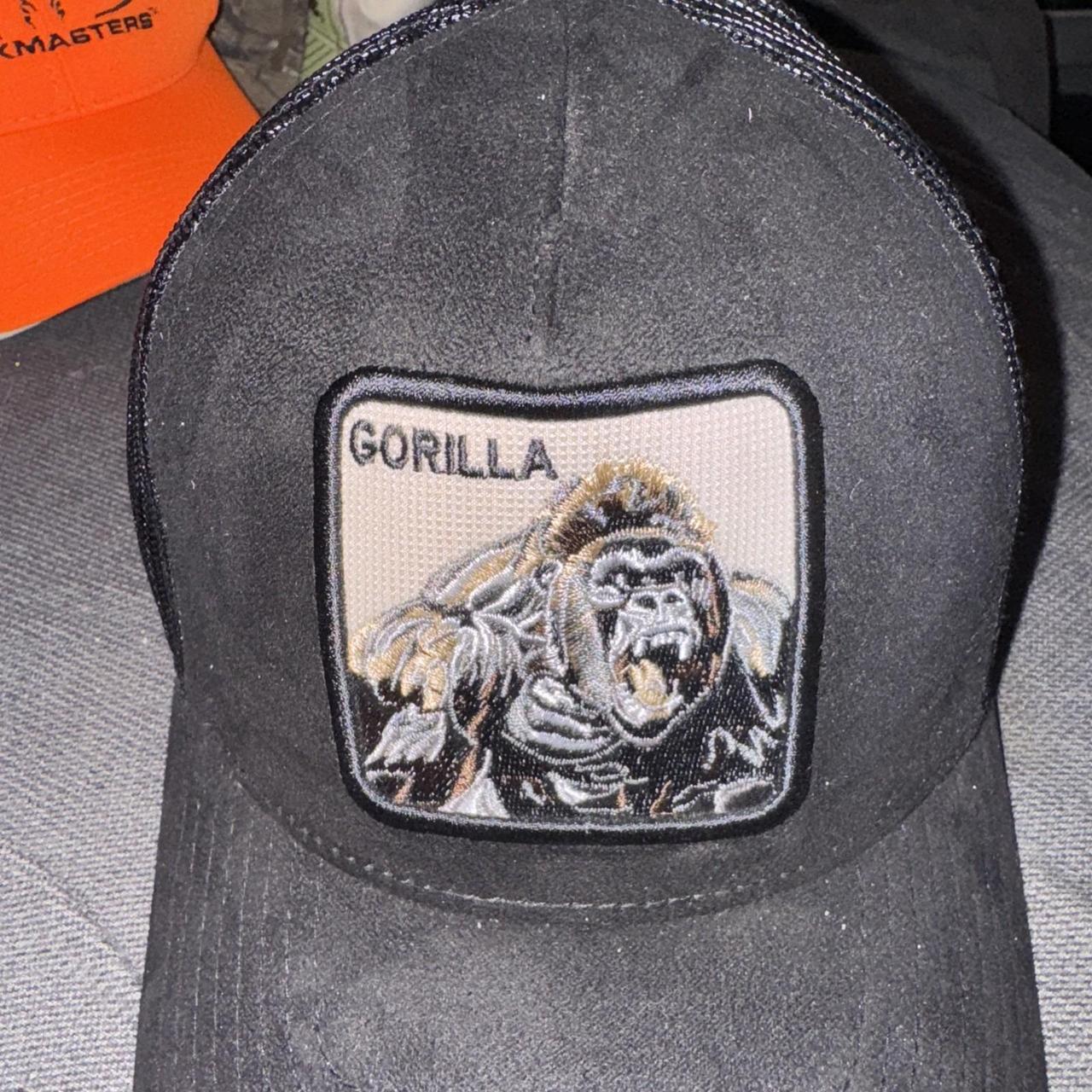 Men's Hat - Black – Basic Cap Trucker Hat "Gorril… - image 2