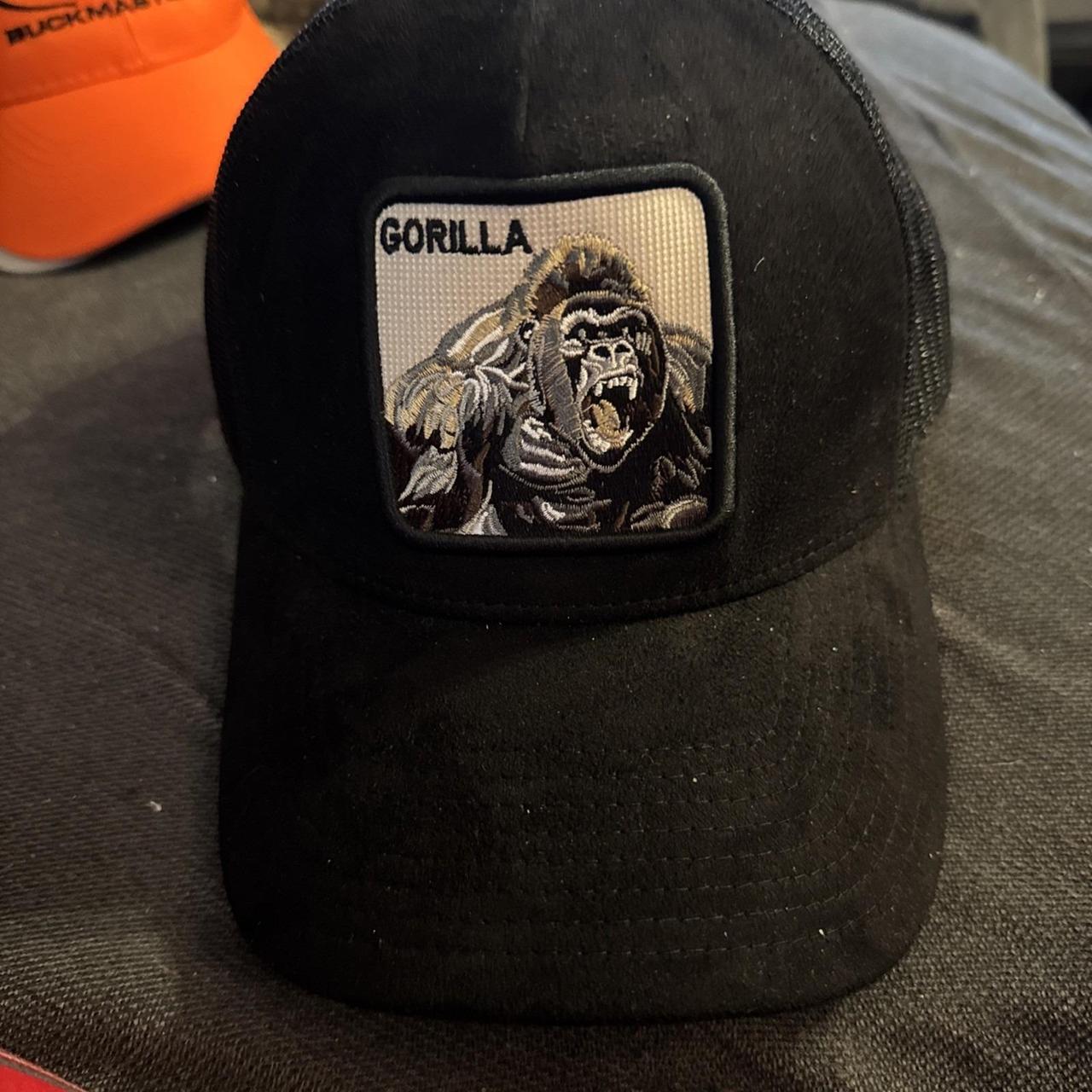 Men's Hat - Black – Basic Cap Trucker Hat "Gorril… - image 1